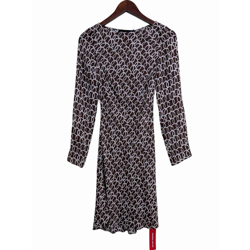 Realisation Silk Par The Rainey in Landline Brown Dress XS NWT (Flaw)